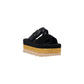 Black Suede Leather Platform Sandals