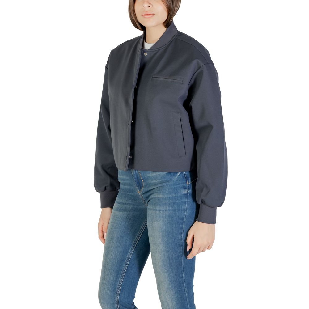 Gray Recycled Polyester Jackets & Coat