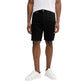 Black Cotton Bermuda Shorts