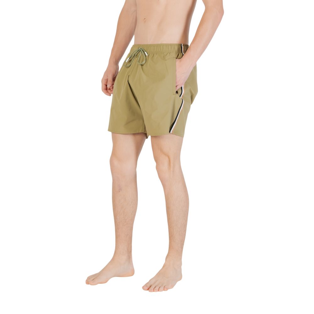 Green Polyester Swim Shorts