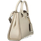 Beige Polyurethane Women's Handbag