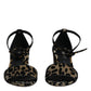 Gold Leopard Ankle Strap Heels Sandals Shoes