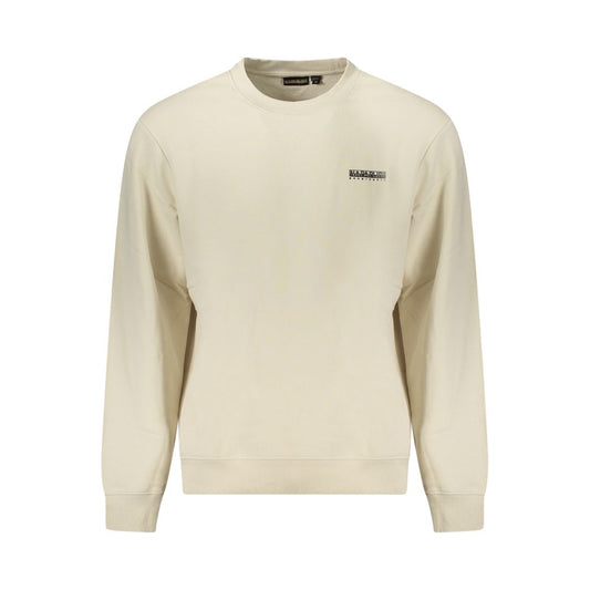 Beige Cotton Men Sweatshirt