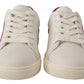 White Suede Leather Low Top Sneakers Shoes