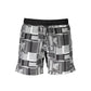 Black Polyester Men's Swim Boxer