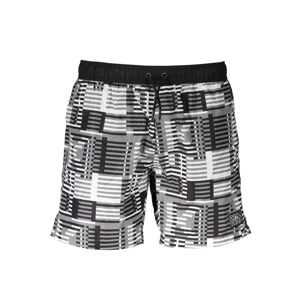 Black Polyester Men's Swim Boxer
