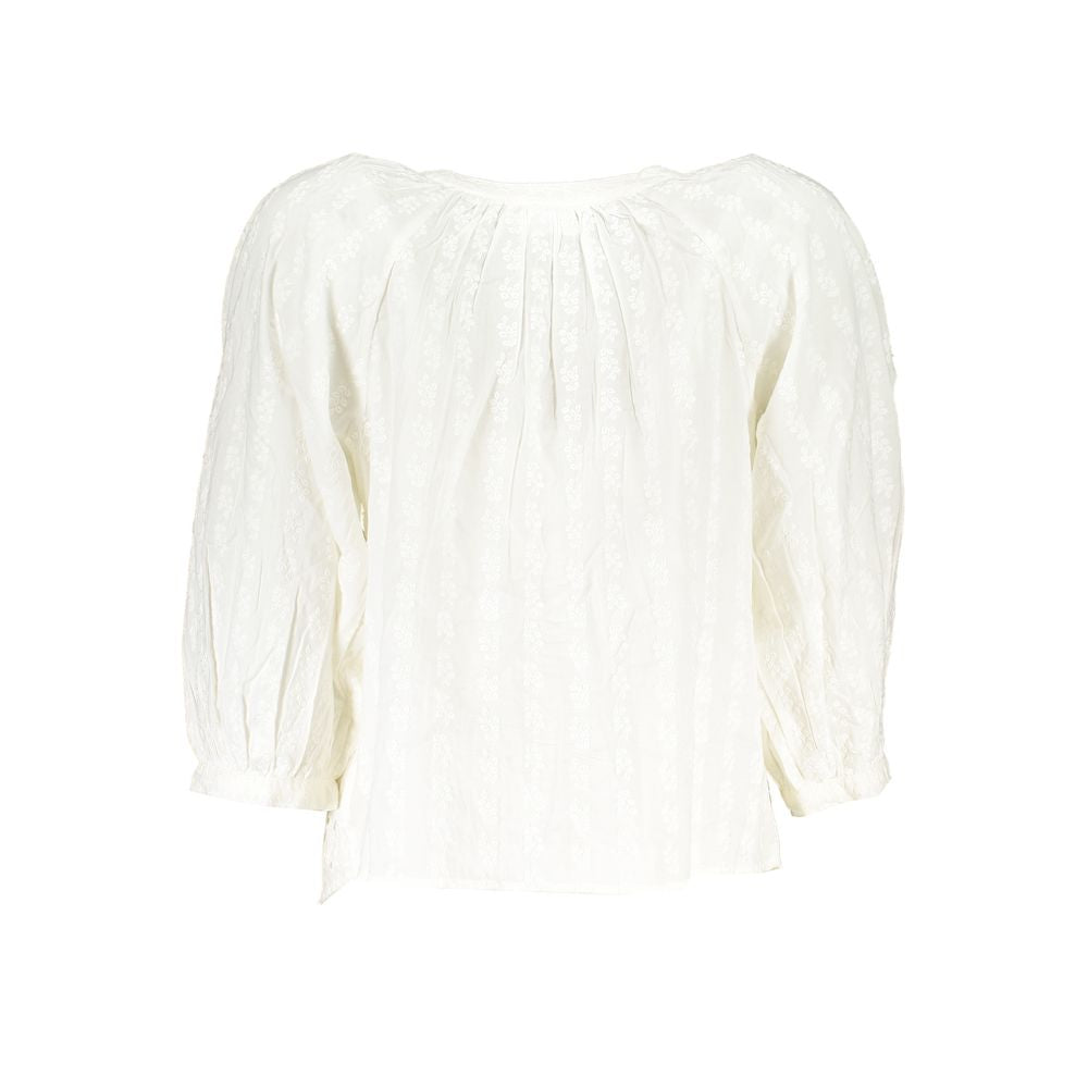 White Cotton Women Shirt