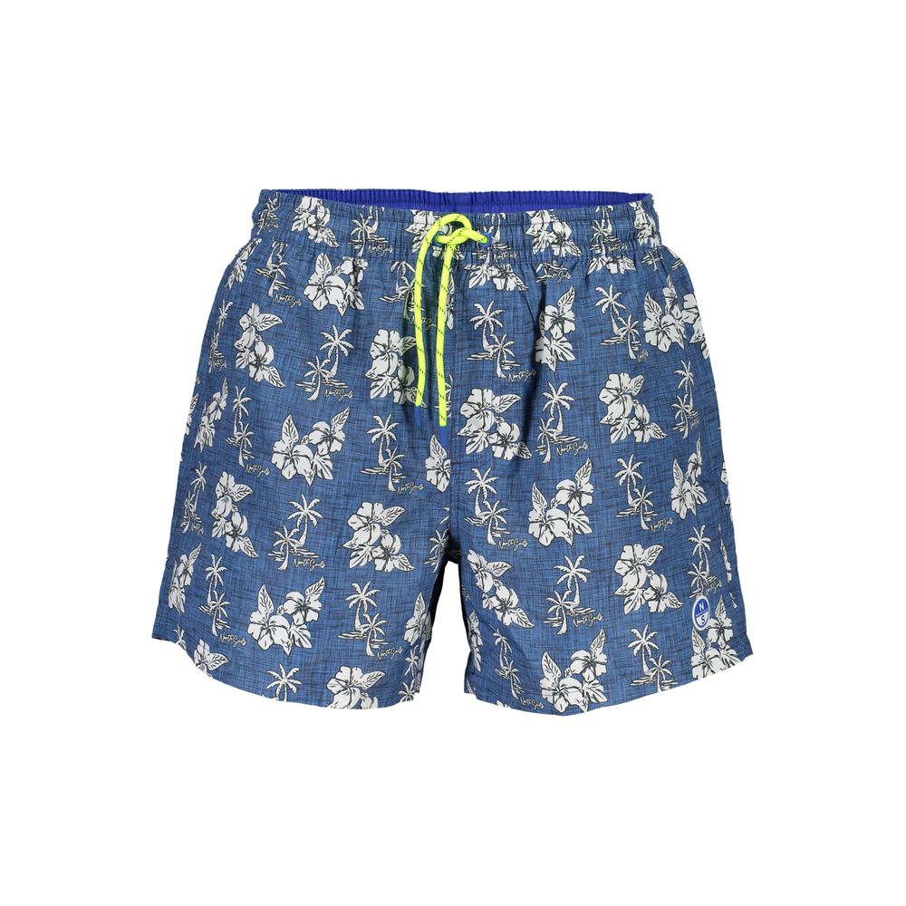 Blu Polyester Men Swim Boxer