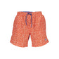 Red Polyester Men's Swim Boxer