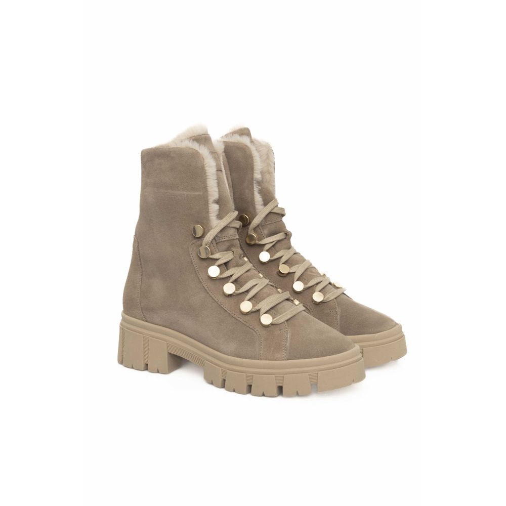 Beige Cowhide Women Boot