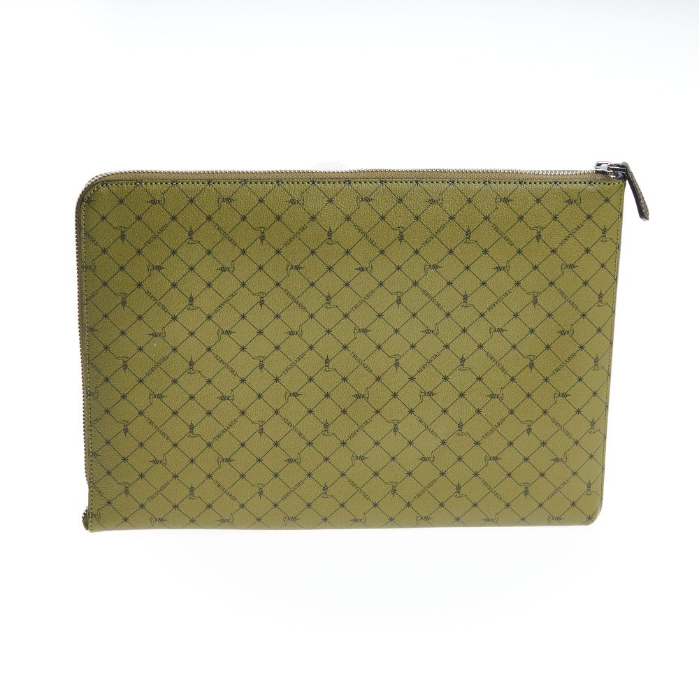 Green Leather Men Clutch