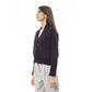 Purple Merino Wool Women Cardigan