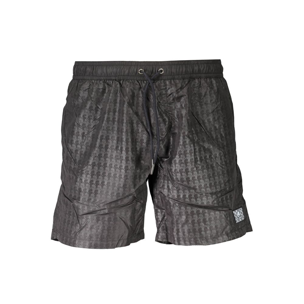 Black Polyester Men's Swim Trunk