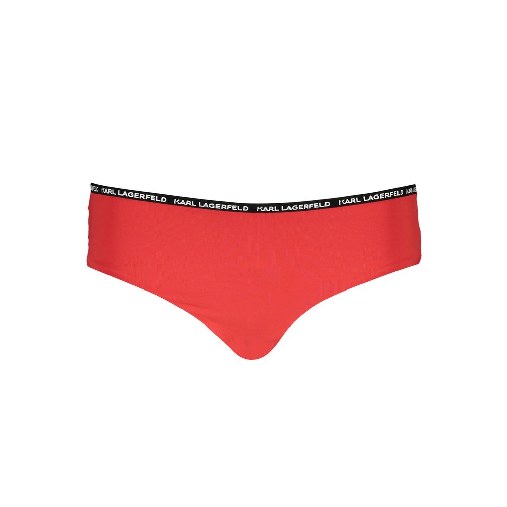 Red Elastane Swimwear