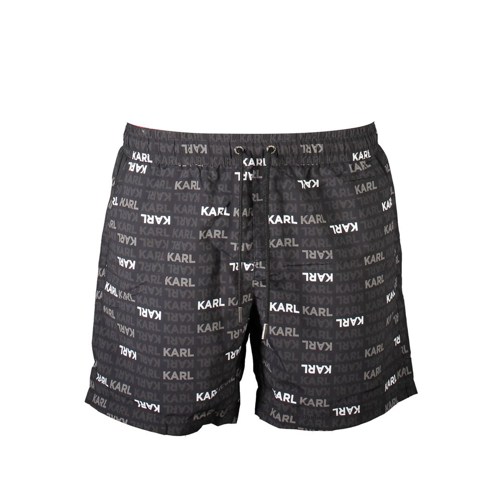Nero Polyester Men's Swim Boxer