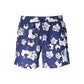 Blue Polyester Men's Swim Boxer