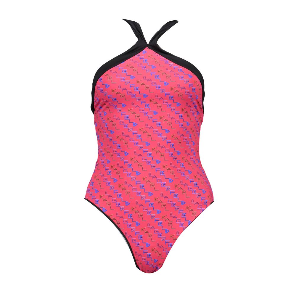 Red Elastane Swimwear
