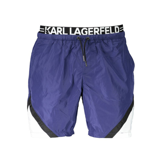 Blu Polyester Men Swim Boxer