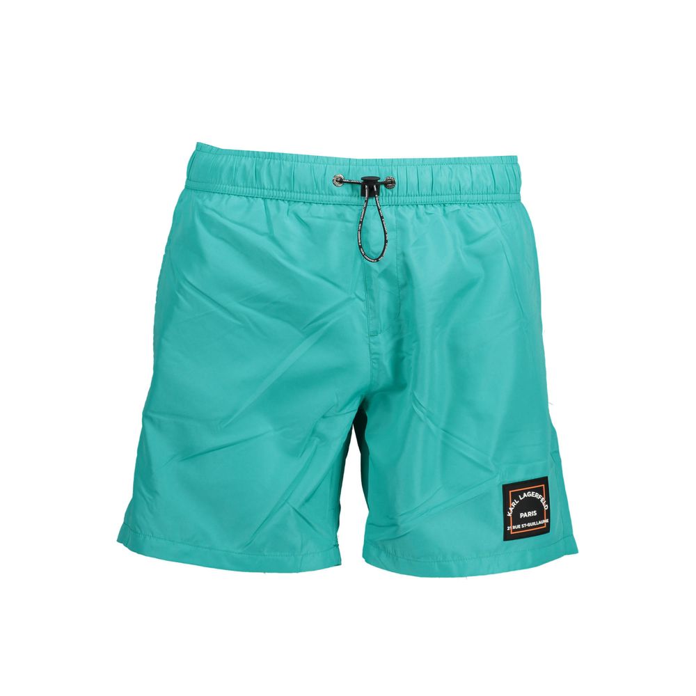 Verde Polyester Men Swim Boxer