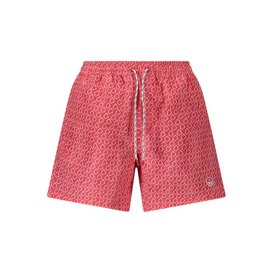 Red Polyester Men's Swim Trunk
