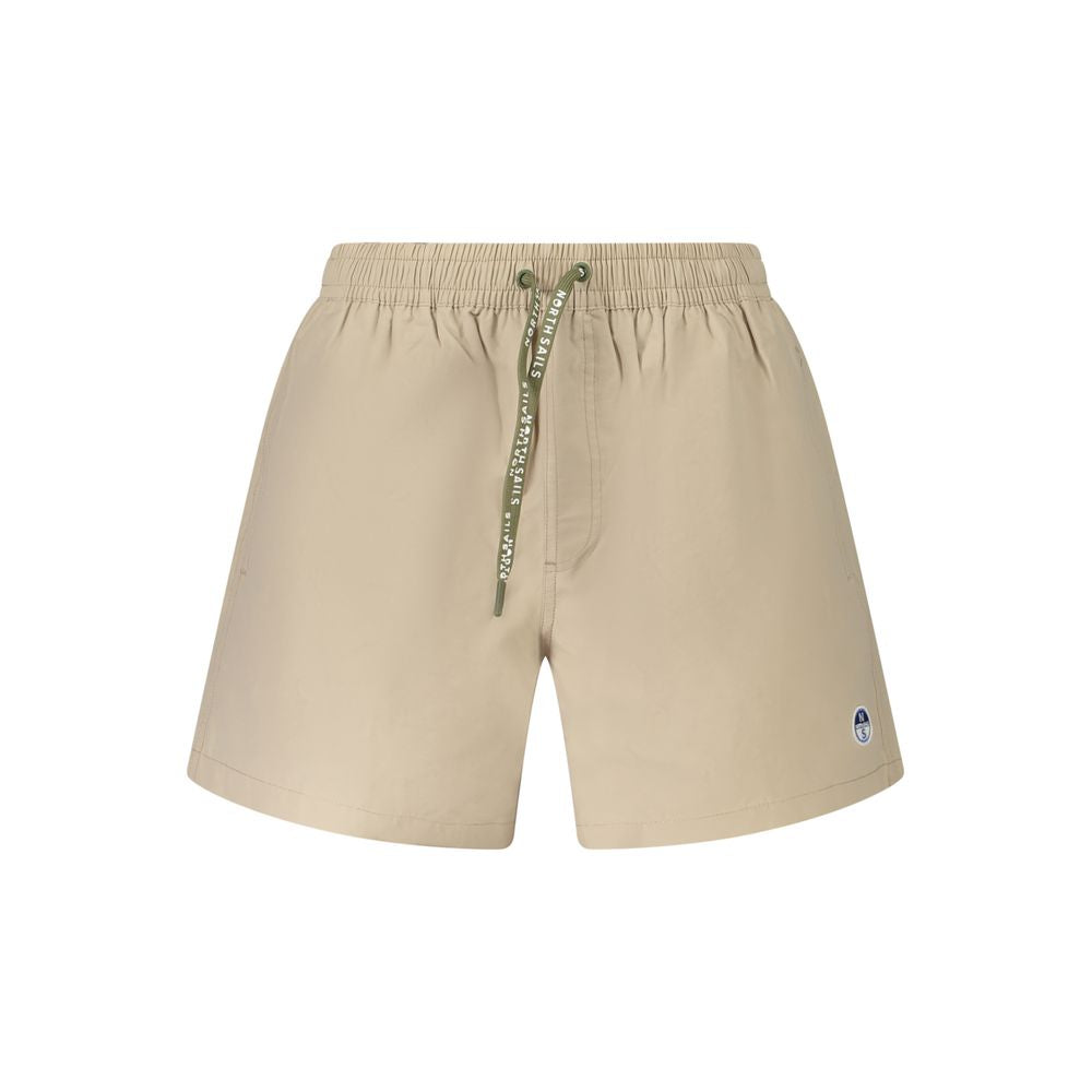 Beige Nylon Men's Swim Trunk