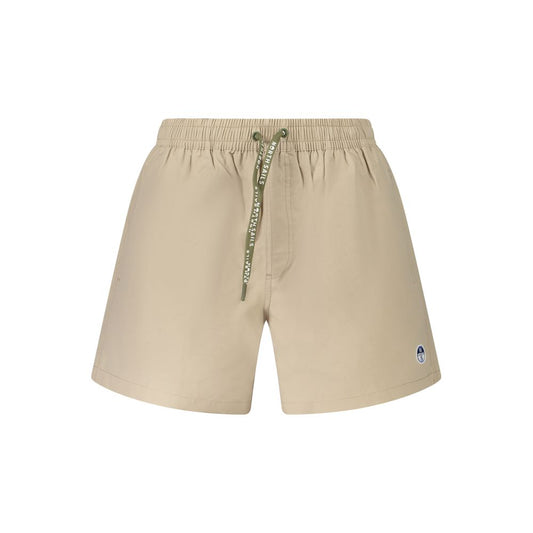 Beige Nylon Men's Swim Trunk