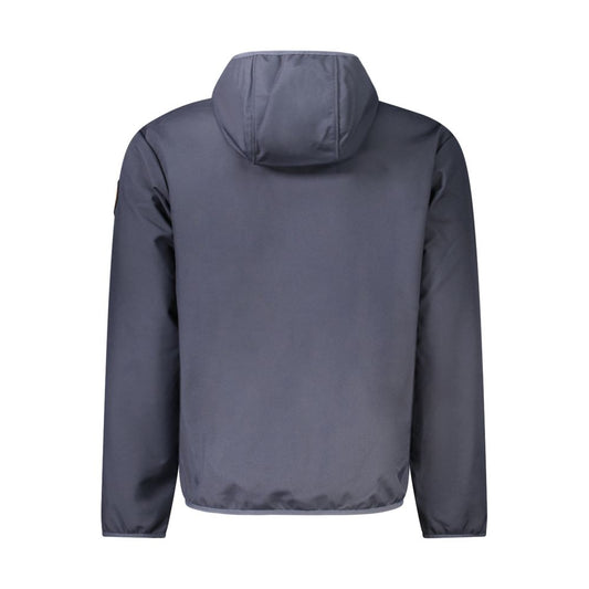 Blue Polyester Men Jacket