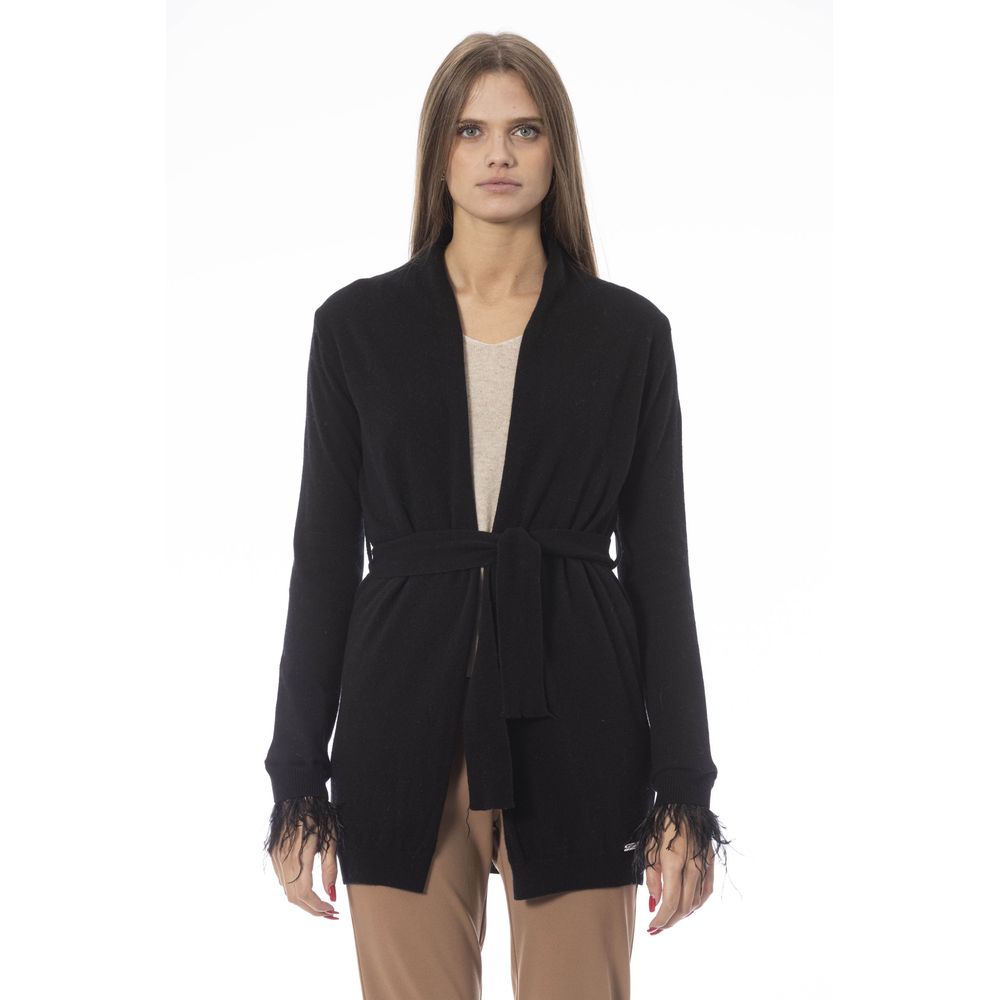 Black Wool Women Cardigan