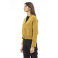 Yellow Merino Wool Women Cardigan