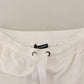 White Cotton Logo Patch Sweatpants Jogging Pants