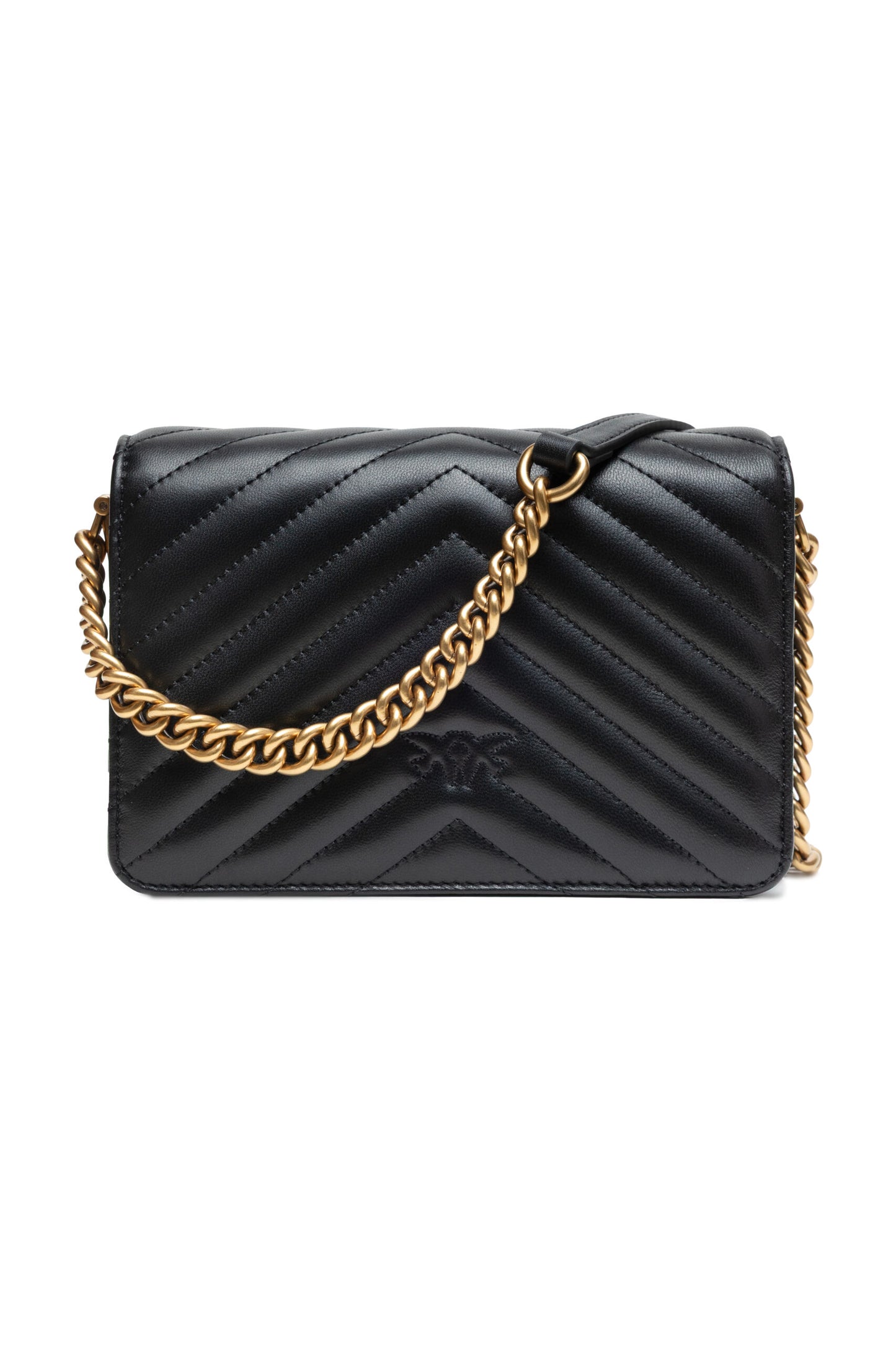Black Leather Love Click Mini Shoulder Bag