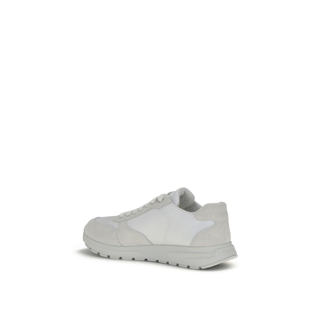 White Recycled Polyamide Athletic Sneakers