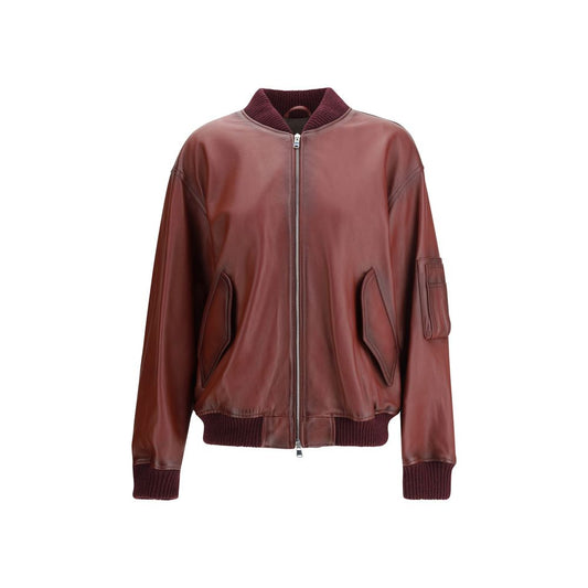 Bordeaux Lambskin Bomber