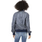 Light Blue Polyamide Women Bomber Jacket