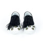 Black Bovine Leather Women Slip-on Shoe