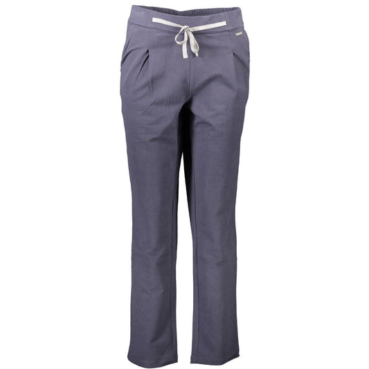 Blue Cotton Women's Trouser