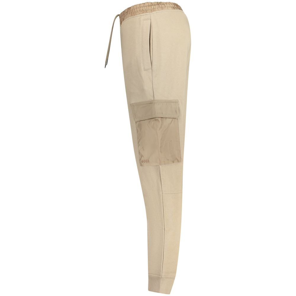 Beige Cotton Men's Jogger Trouser