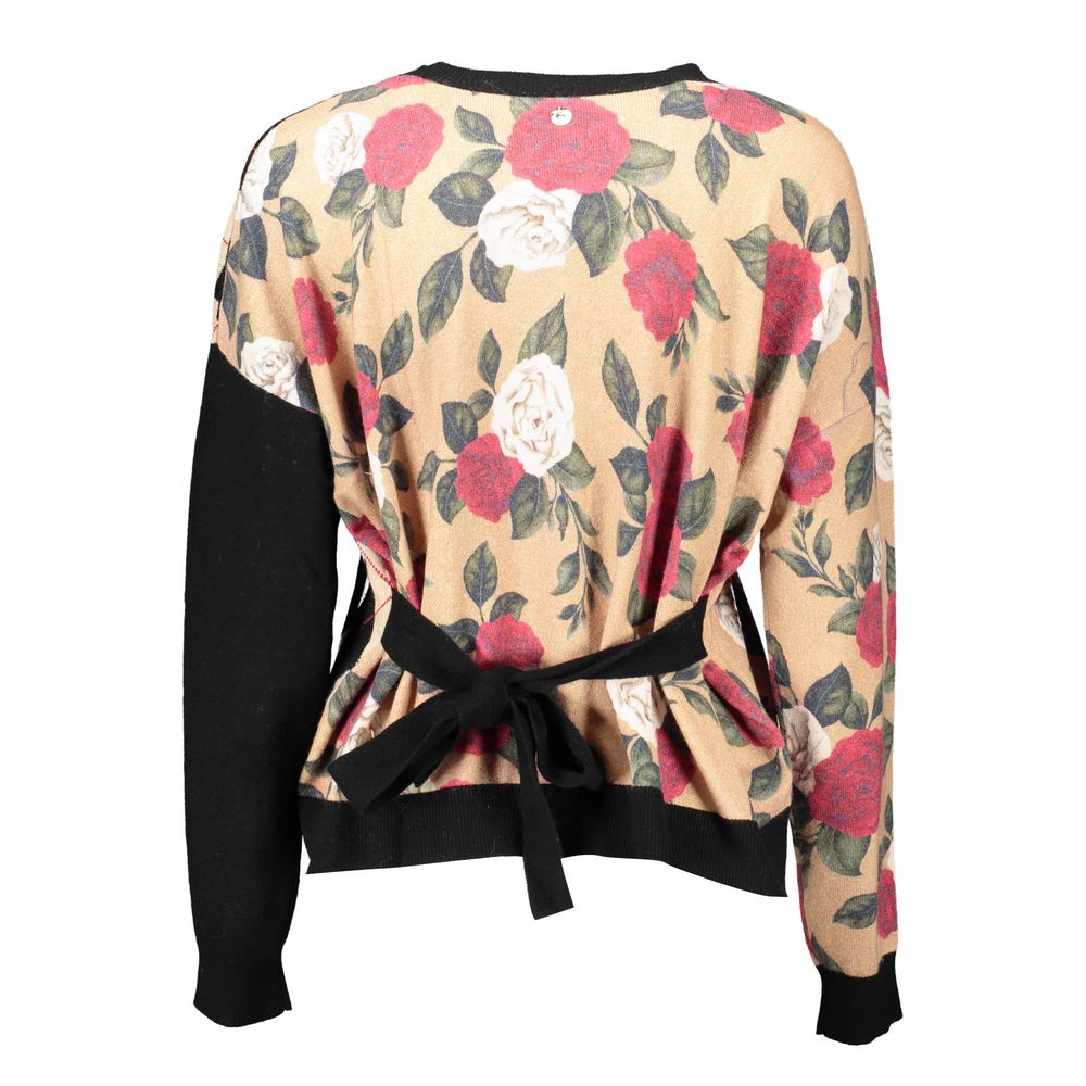 Beige Viscose Women Cardigan