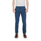 Blue Cotton Skinny Pants