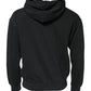 Black Logo Full Zip Hooded Men Sweatshirt Sweater