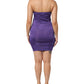 Purple Viscose Elastane Strapless Bodycon Dress