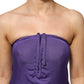 Purple Viscose Elastane Strapless Bodycon Dress