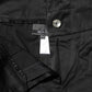 Black Cotton Blend Cropped Straight Leg Pants