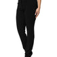 Black Viscose Acetate Blend Straight Leg High Waist Pants