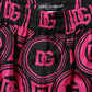 Pink Black Silk Logo Print DG Pattern Shorts