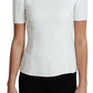 White Viscose Acetate Short Sleeve Blouse Top