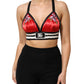 Red Satin Floral Embroidered Bralette Crop Top
