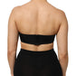 Black Nylon Blend Bandeau Strapless Tube  Top