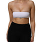 White Nylon Blend Bandeau Strapless Tube Top