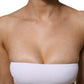 White Nylon Blend Bandeau Strapless Tube Top